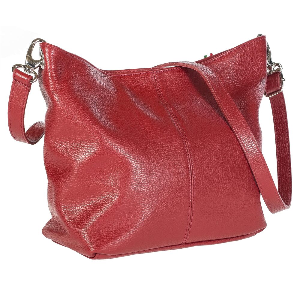 1553 Shoulder Bag - Soft Grained Leather - Medium Size Hobo Handbag Purse